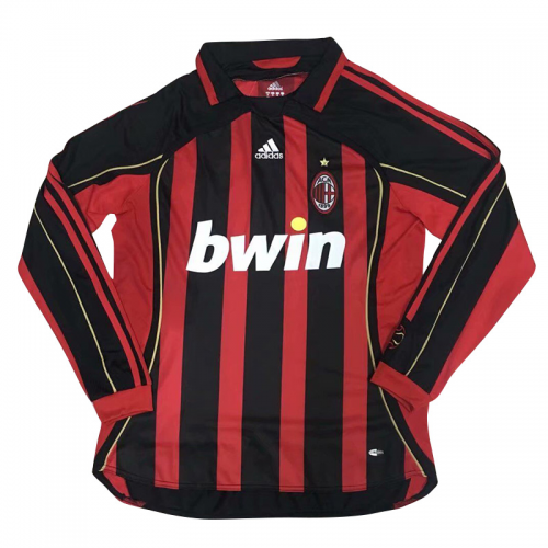 AC Milan 06/07 Retro Home Long Sleeve Soccer Jersey Shirt